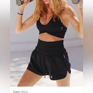 FREE PEOPLE The Way Home Shorts, Size Medium, Black